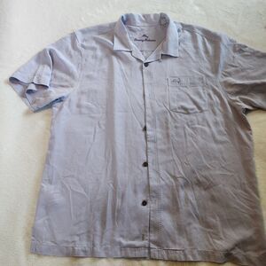 Tommy Bahama Silk Blend Short Sleeve Camp Shirt Light Purple Men's XL EUC